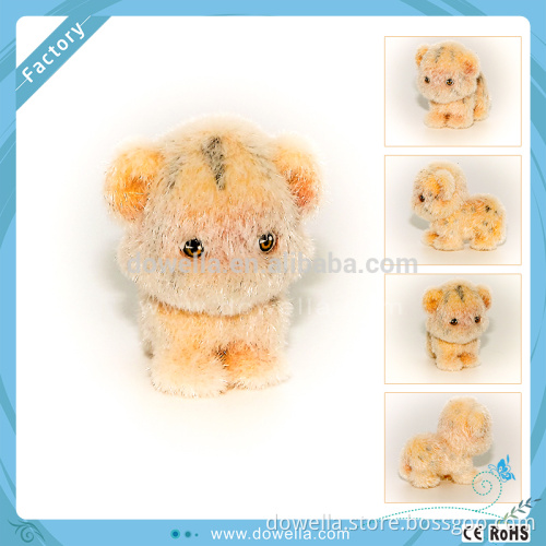 Hot sell small flocking cat /mini toy cat /realistic plastic cat
